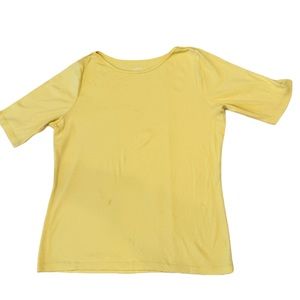 ST JOHN’s Bay yellow t shirt short sleeve Sz L new no tags